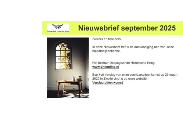 September-nieuwsbrief van het DHK-bestuur
