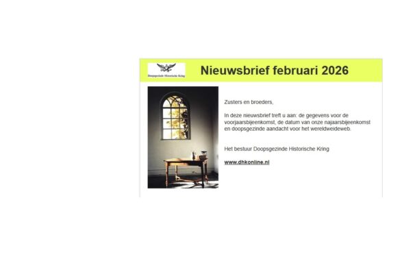 Februari-Nieuwsbrief van DHK-bestuur